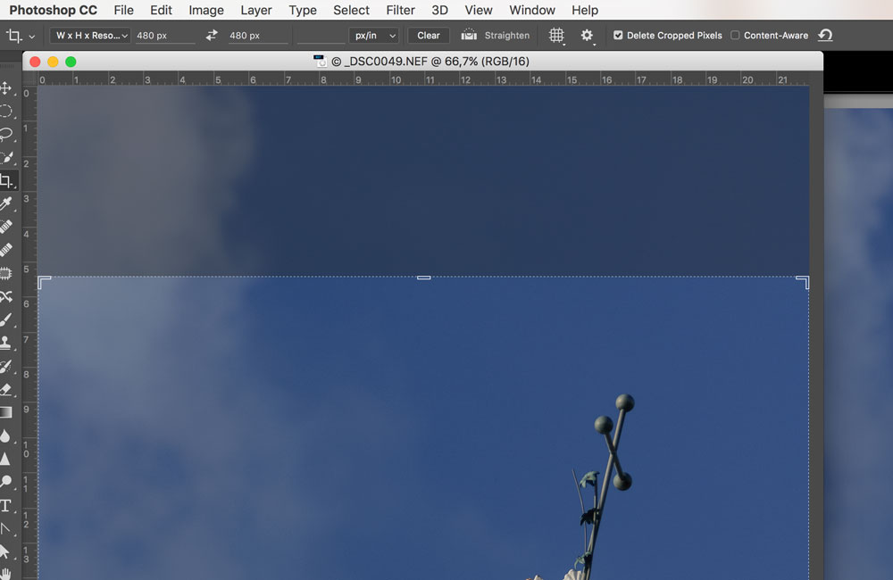 Image de l'interface du logiciel Photoshop
