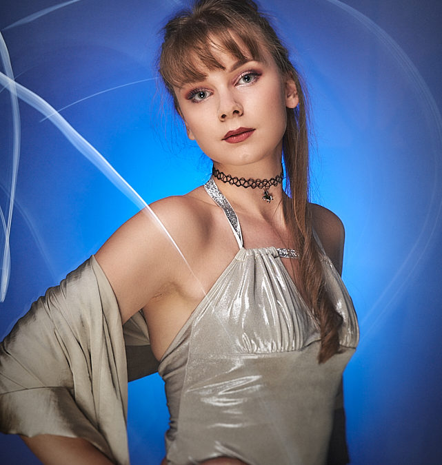 Portrait avec lightpainting en studio